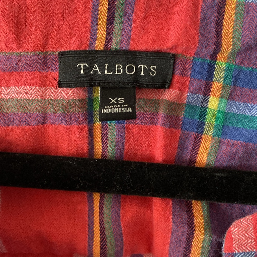 Talbots Plaid Button Front Casual Top - image 5
